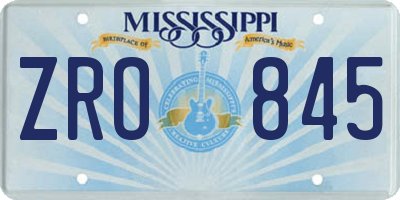 MS license plate ZRO845