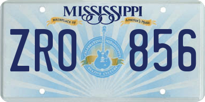 MS license plate ZRO856