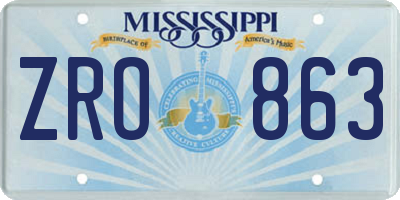 MS license plate ZRO863