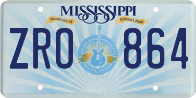 MS license plate ZRO864