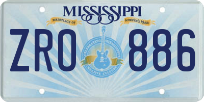 MS license plate ZRO886