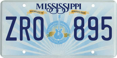 MS license plate ZRO895