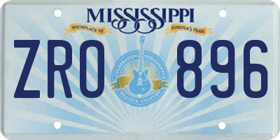 MS license plate ZRO896