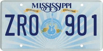 MS license plate ZRO901