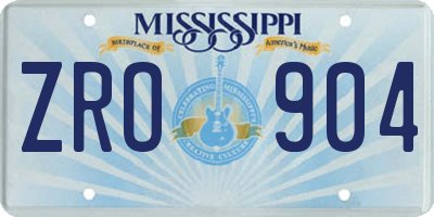 MS license plate ZRO904