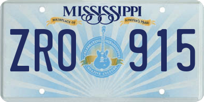 MS license plate ZRO915