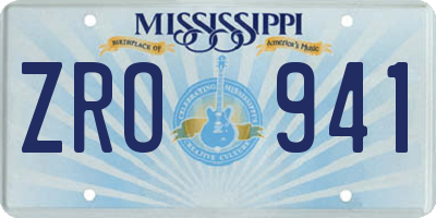 MS license plate ZRO941