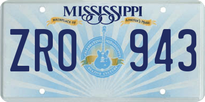 MS license plate ZRO943
