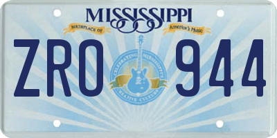 MS license plate ZRO944