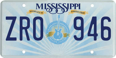 MS license plate ZRO946