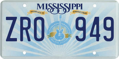 MS license plate ZRO949