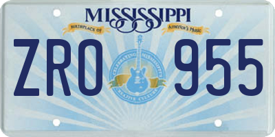 MS license plate ZRO955