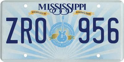 MS license plate ZRO956