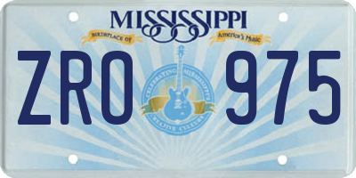 MS license plate ZRO975