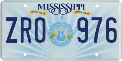 MS license plate ZRO976