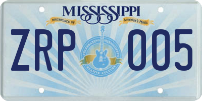 MS license plate ZRP005