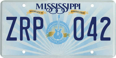 MS license plate ZRP042