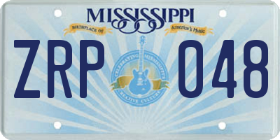 MS license plate ZRP048