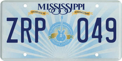 MS license plate ZRP049