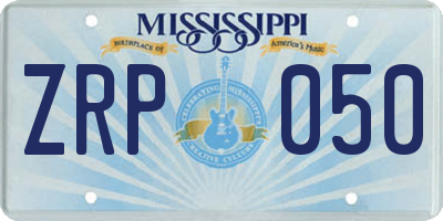 MS license plate ZRP050