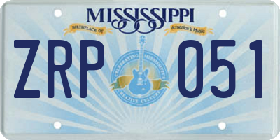 MS license plate ZRP051