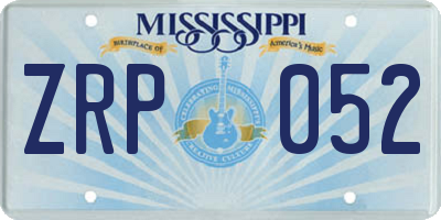 MS license plate ZRP052