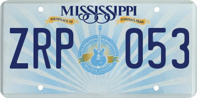 MS license plate ZRP053