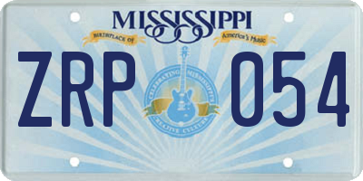 MS license plate ZRP054