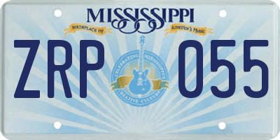 MS license plate ZRP055