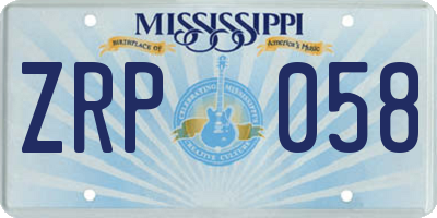 MS license plate ZRP058