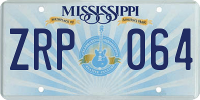 MS license plate ZRP064