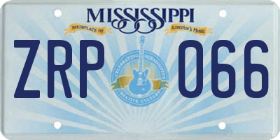 MS license plate ZRP066