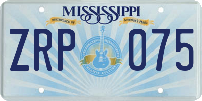 MS license plate ZRP075