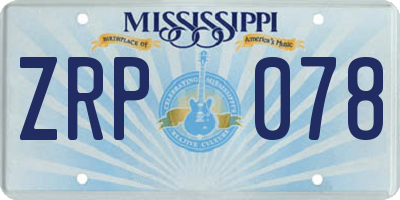 MS license plate ZRP078