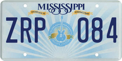 MS license plate ZRP084