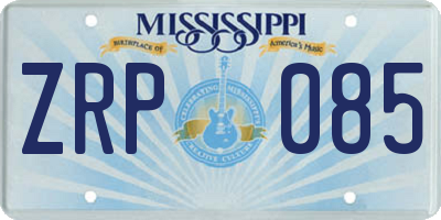 MS license plate ZRP085