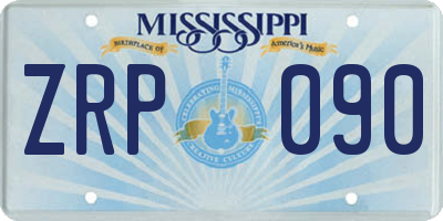 MS license plate ZRP090