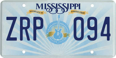 MS license plate ZRP094