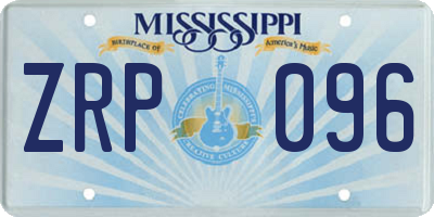 MS license plate ZRP096