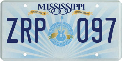 MS license plate ZRP097