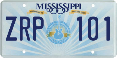 MS license plate ZRP101