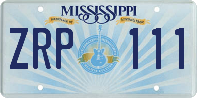 MS license plate ZRP111