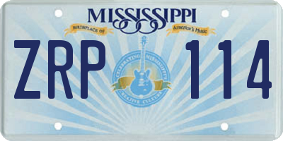 MS license plate ZRP114