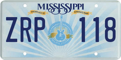 MS license plate ZRP118