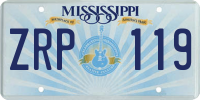 MS license plate ZRP119