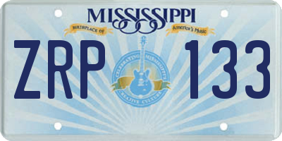 MS license plate ZRP133
