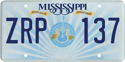 MS license plate ZRP137