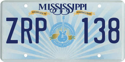 MS license plate ZRP138