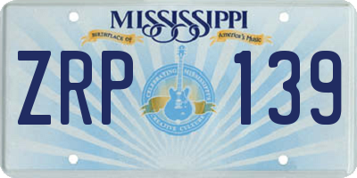 MS license plate ZRP139