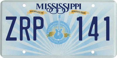MS license plate ZRP141